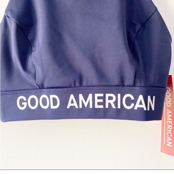 GOOD AMERICAN The Core Power Navy Sports Bra NWT Workout Athletic - Picture 5 of 9